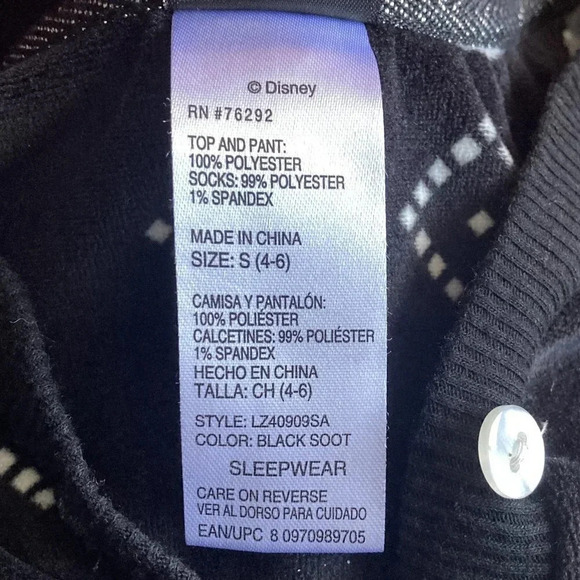 Disney Tim Burton's The Nightmare Before Christmas Fleece Pajamas, Size Small - Picture 5 of 16